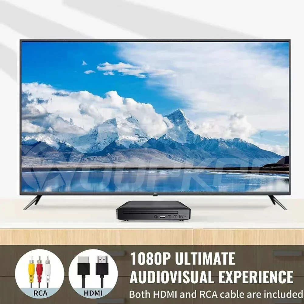 Фото Мини-DVD-плеер Woopker M218 с HD и RCA-кабелем 1080P PAL/NTSC USB 2.0 Портативный CD-плеер для дома, путешествий, бесплатный универсальный №5