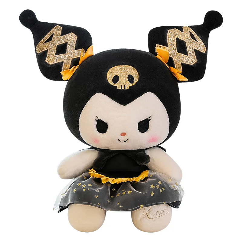 

Кукла Плюшевая Sanrio Kuromi, машинная Подушка с ножницами черного и золотого цвета, подарок для девушки на день рождения, 50 см