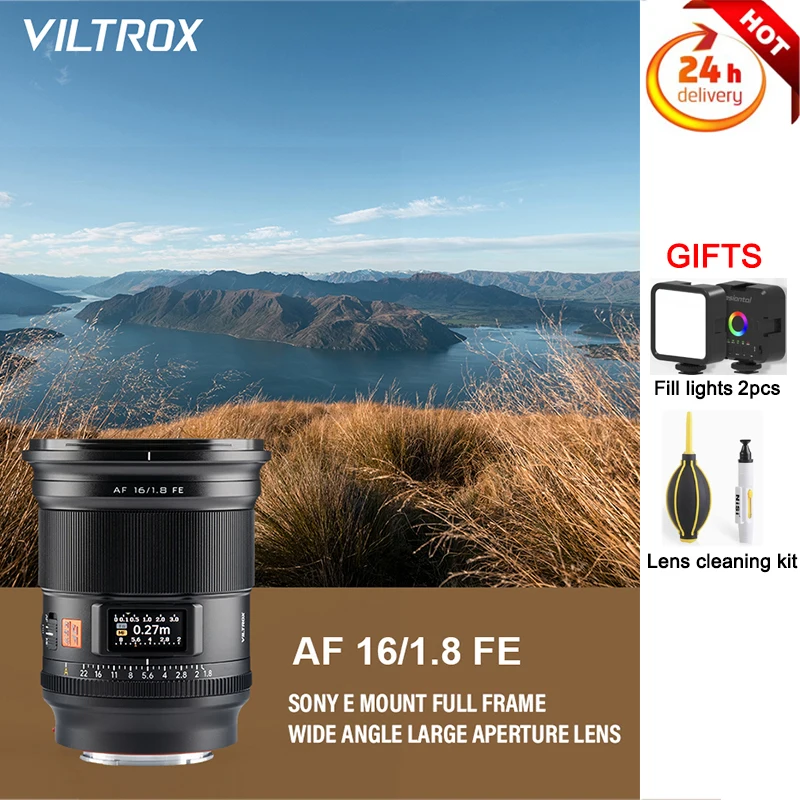 VILTROX 16mm F1.8 Sony E Camera Lens Full Frame Large Aperture Ultra Wide Angle Auto Focus Lens With Screen For Sony ZV-E1 A7RV