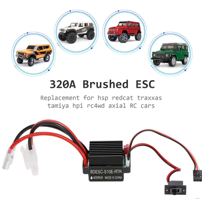 

2-3S Electronic регулятор частоты вращения двигателя 320A ESC Brushed с тормозом для дистанционного управления, игрушечные аксессуары