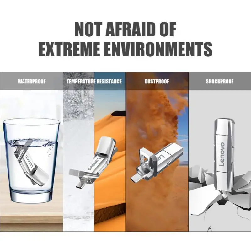 Lenovo 2 ТБ U-накопитель USB 3.0 1 512 ГБ Type-C Высокоскоростной флэш-накопитель