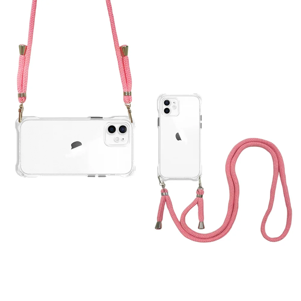 

Transparent Lanyard Necklace Phone Case For iPhone 14 13 12 Mini X XS 11 Pro MAX XR SE With Neck Strap Rope Cord Shockproof Case