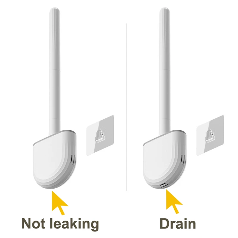 Breathable Toilet Brush With Base Silicone Long Handled Black Cleaner Wall Mounted Wc Bathroom Accessories |