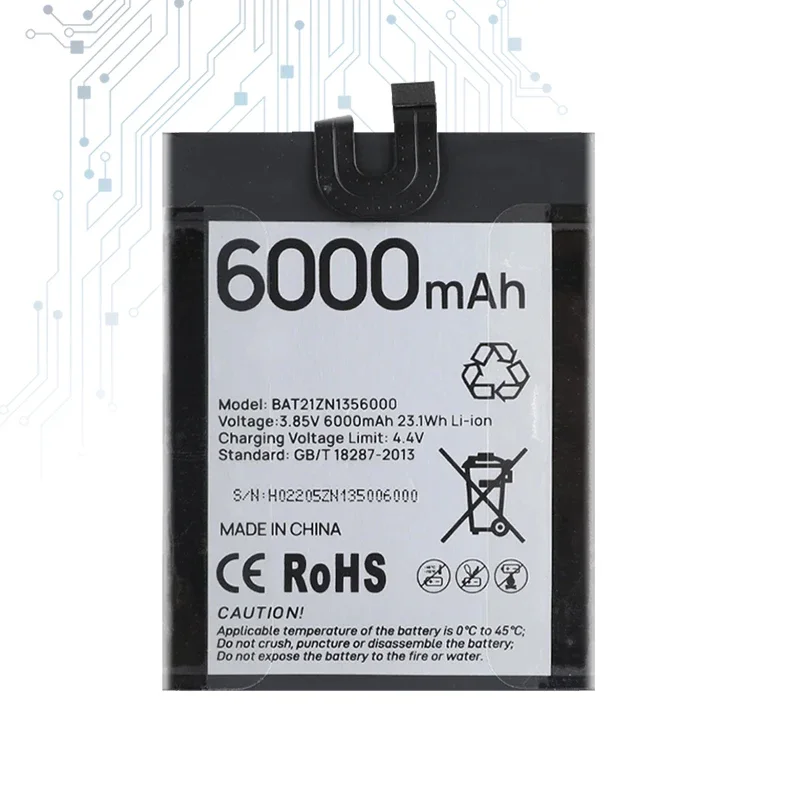 Сменный аккумулятор YKaiserin 6000 мАч BAT21ZN 1356000 Для DOOGEE S98