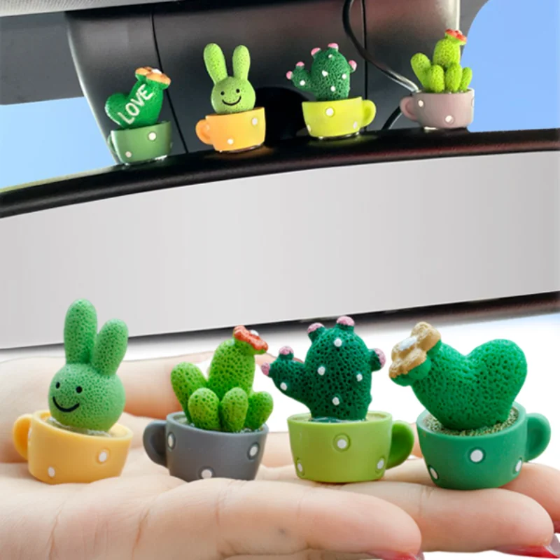

Car Dashboard Cactus Ornament Small Resin Plant Ornaments Decoration Car Home Office Cute Cactus Decor Accessories
