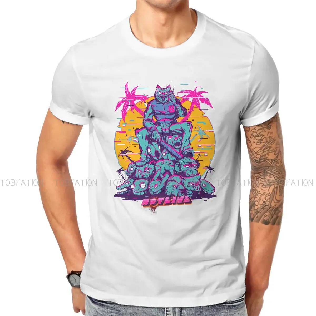 

Retro Classic Man's TShirt Hotline Miami The Biker Game O Neck Tops 100% Cotton T Shirt Humor Top Quality Gift Idea