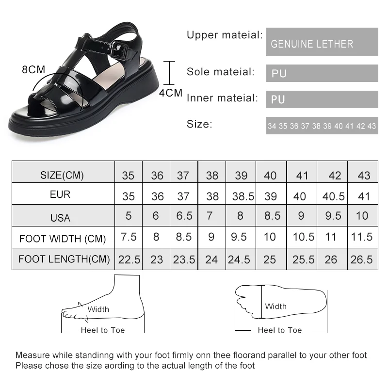 AIYUQI Women Sandals Summer 2023 New Genuine Leather Wedge Women Sandals Open Toe Roman Sandals Women