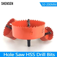 1pcs 50 200mm m42 bi metal hole saw hss drill bits drilling crown for metal iron aluminum stainless wood cutter tools