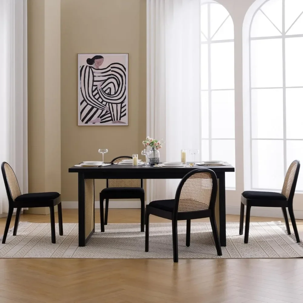 Набор из 4 обеденных стульев с массивными деревянными ножками боковые стулья