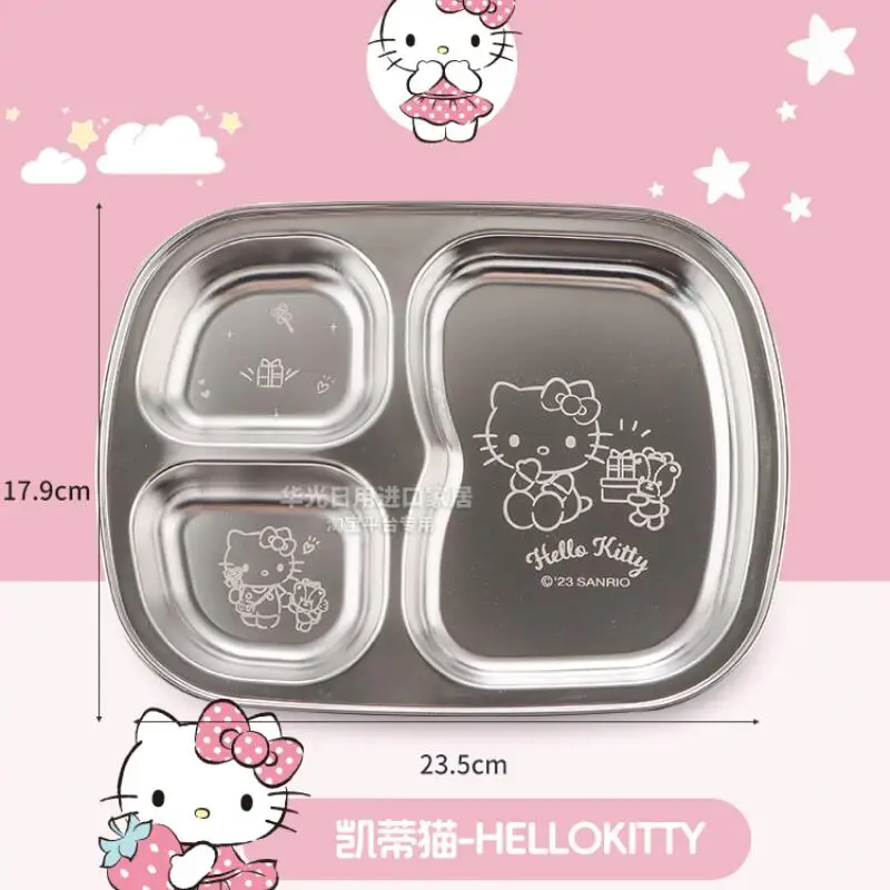 Обеденная тарелка Sanrio Kawaii, милая мультяшная решетка для творчества, студенческая тарелка для детского сада, столовой, ужин, красивый новый стиль (art.: 3920d30c52a67) - 3920d30c52a67