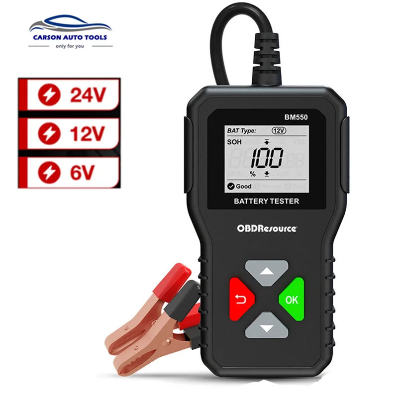 

BM550 6V 12V 24V Automotive Diagnostic Device 100-2000 CCA 2Ah-220Ah Car Battery Tester Tools