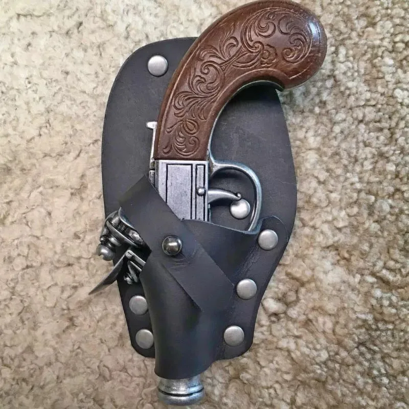 Эпохи Возрождения пиратский капитан пистолет флонтлок кобура стимпанк держатель для пистолета Подставка Внешний вид Искусственная кожа для мужчин женщин мужчин