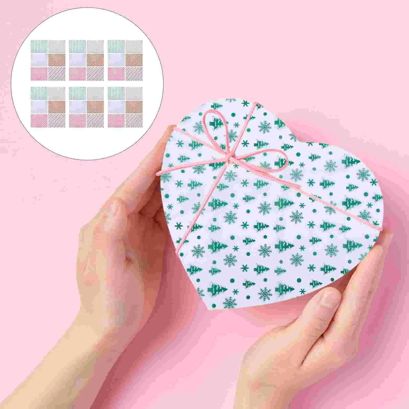 

60Pcs Christmas Wrapping Paper Sheet Snowflake Flower Paper Xmas Festive Gift Packaging Paper for DIY Crafts Holiday Christmas