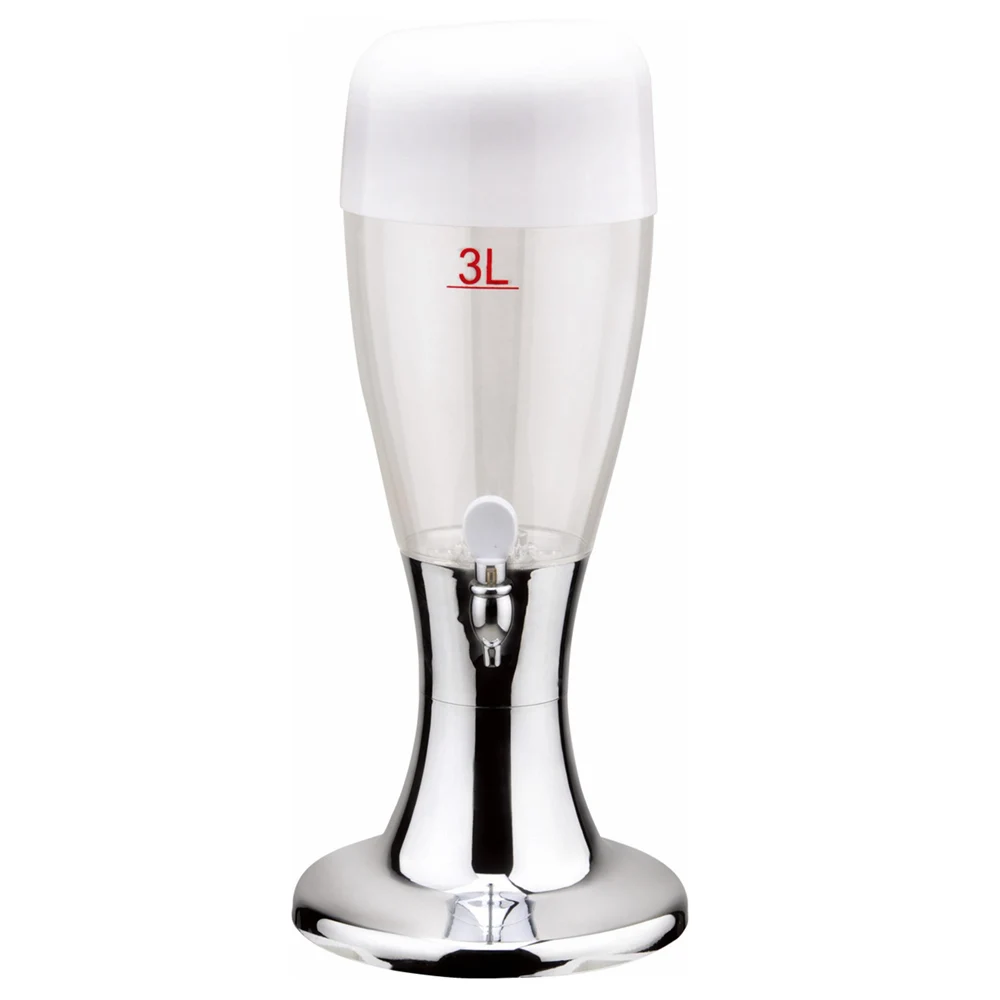 Дозатор для напитков plumпшеница, 3 литра, большой колпачок, пивная башня, диспенсер для напитков с кубиком льда и светодиодной подсветкой для вечеринок, домашний бар BT29