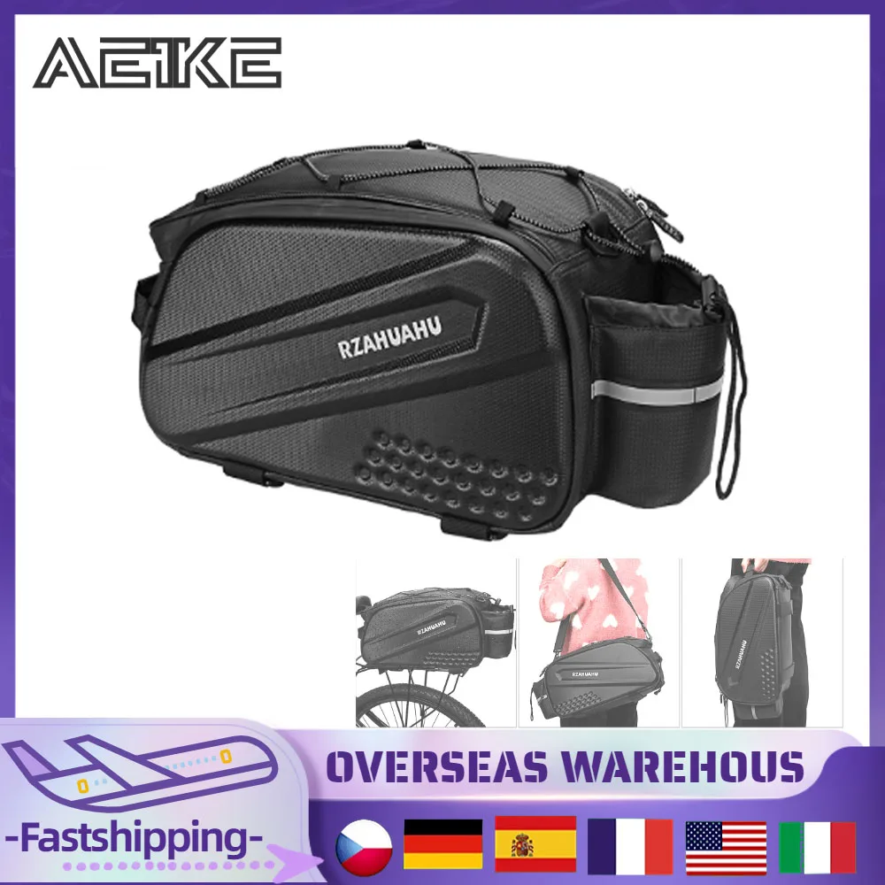 

Bicycle Rear Seat Bag MTB Bike Rack Bag Trunk Pannier Cycling 10L Large Capacity Waterproof Travel Bag Handbag Shoulder Bag