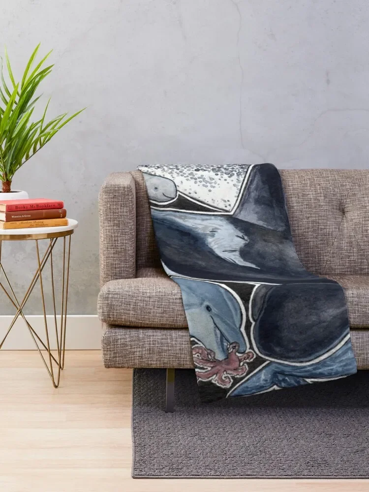 Дельфины оркас белугаза нарвалы и cie Пледы для младенцев тонкие большие