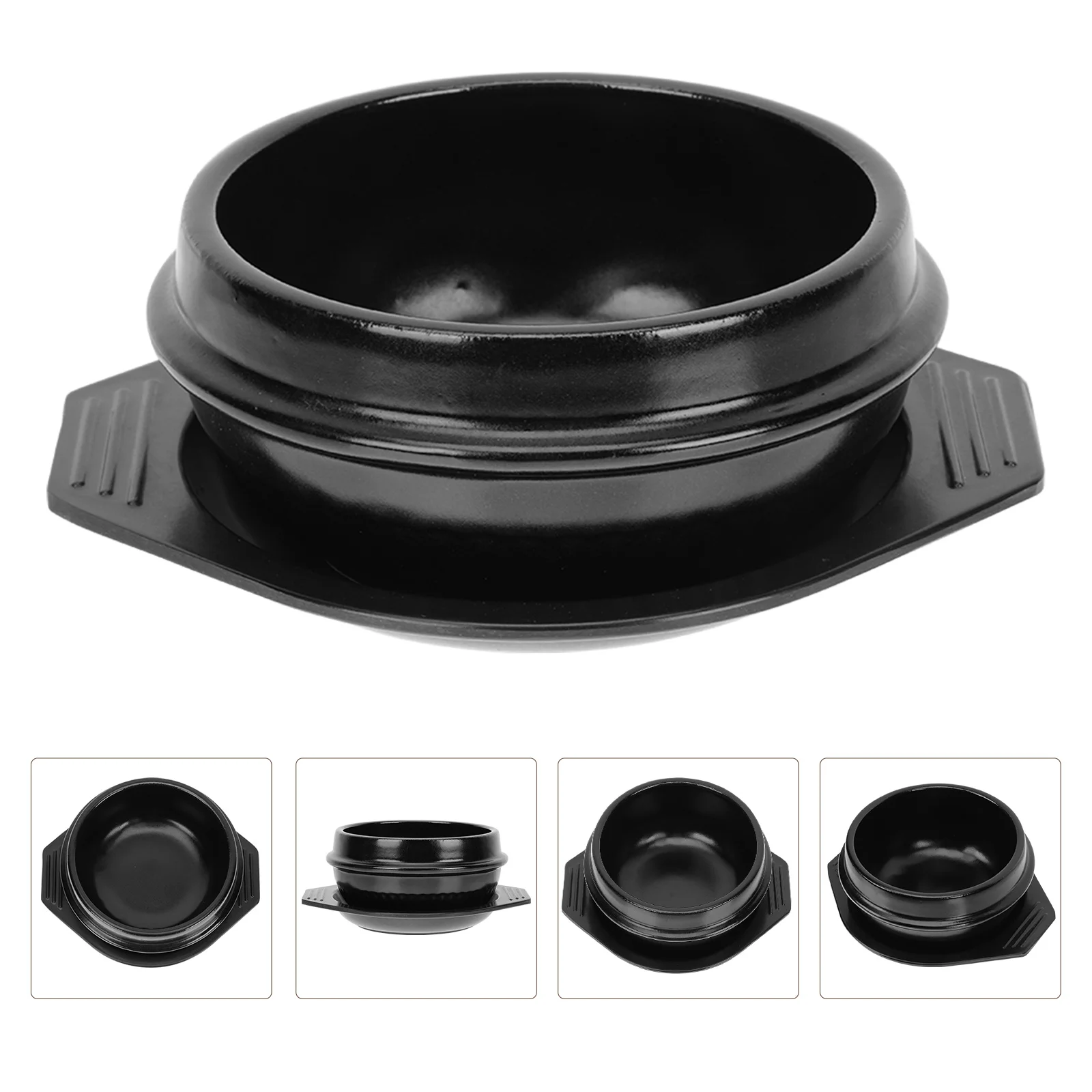 

Pot Bowl Korean Soup Ceramic Cooking Ramen Clay Stoneware Stew Lid Spoon Dolsot Stainless Cookware Steel Casserole Stone Dishes