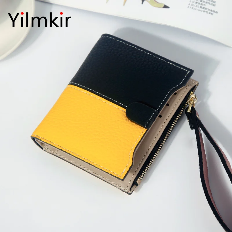 

Fashion Popular Women's Color Matching Short Zipper Buckle Wallet Casual Portable All Match Ladies Credit Card Holder Coin Purse