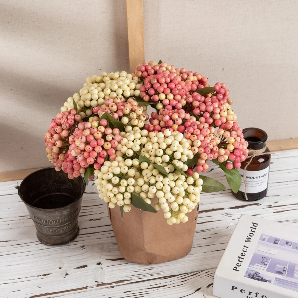 

Recommended fake flowers, fruits, bean branches, berries, and floral silk flowers for home decoration GF13645