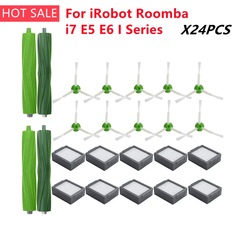 For iRobot Roomba i7 E5 E6 i3 Hepa Filter Dust Bag Brush Roll Series Robot Vacuum Cleaner Replacement Spare Parts Accessories