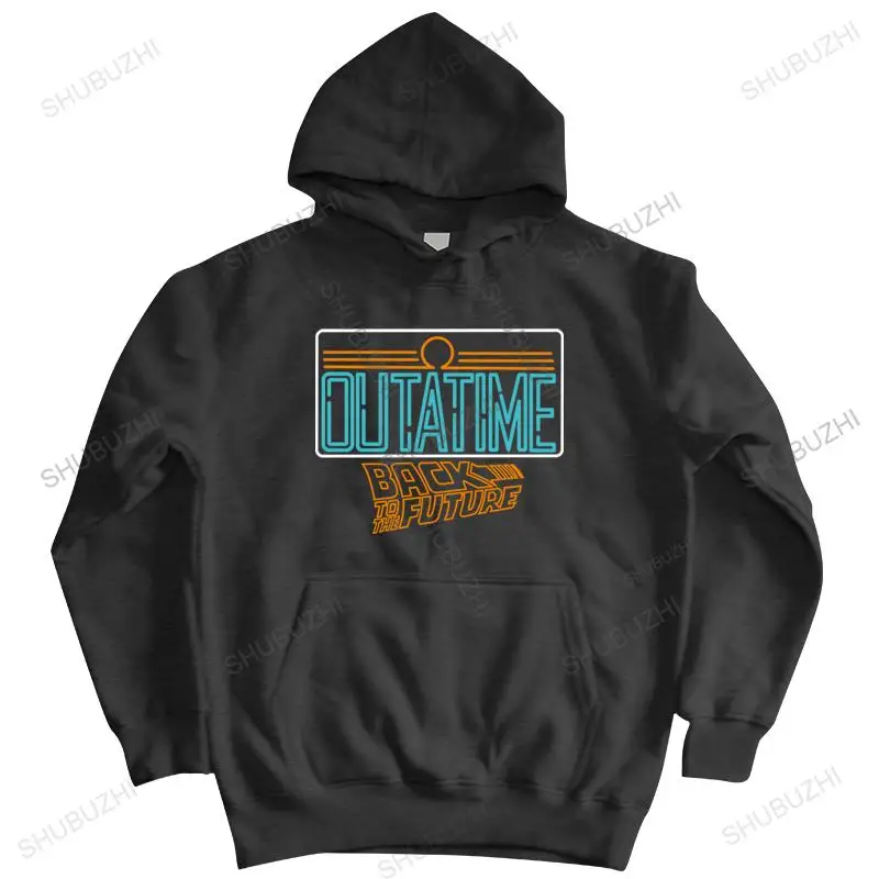 

male spring winter barnd sweatshirt black hoody zipper coat Back To The Future Neon OUTATIME License Plate Mens warm hoodie