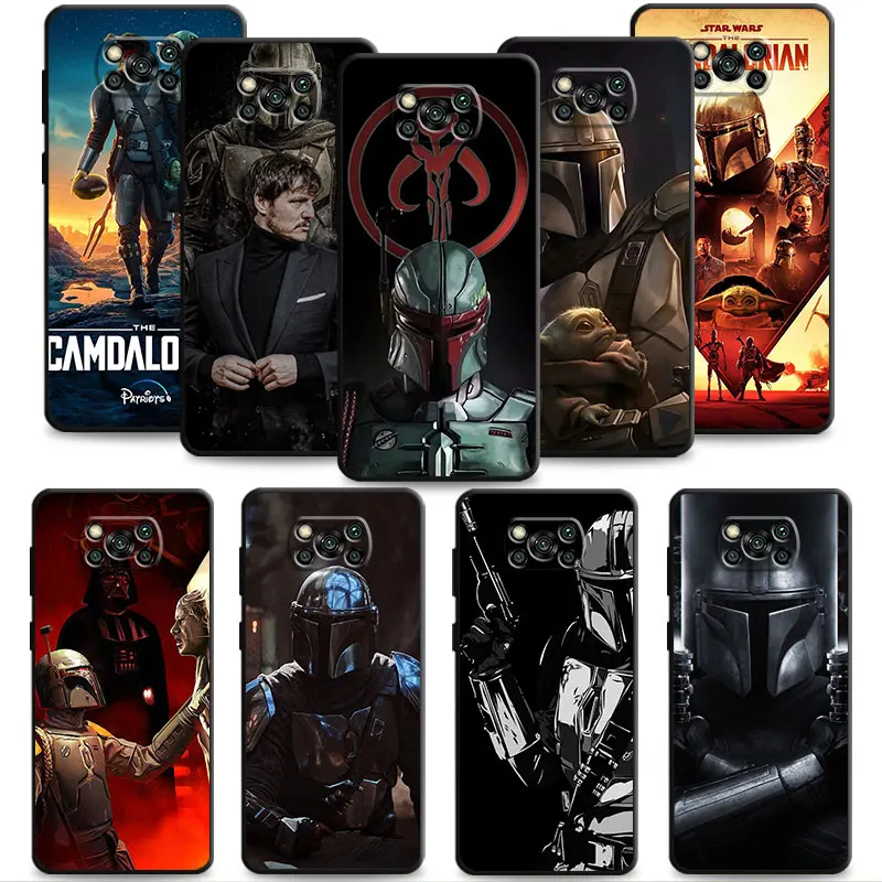 

Smartphone Case For Xiaomi Poco X3 NFC X4 M3 C40 Pro For MI 9 8 12 11 9T 10T CC9 Lite Note 10 Capa Disney Mandalorian Mask