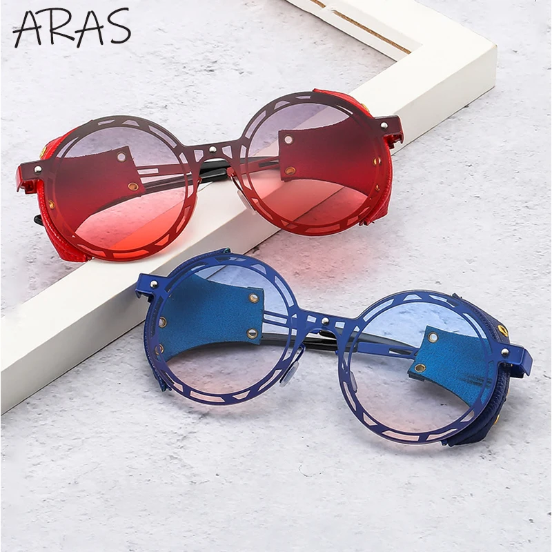 

Солнцезащитные очки без оправы в стиле стимпанк для мужчин и женщин, роскошные брендовые модные маленькие круглые солнечные очки в винтажн...