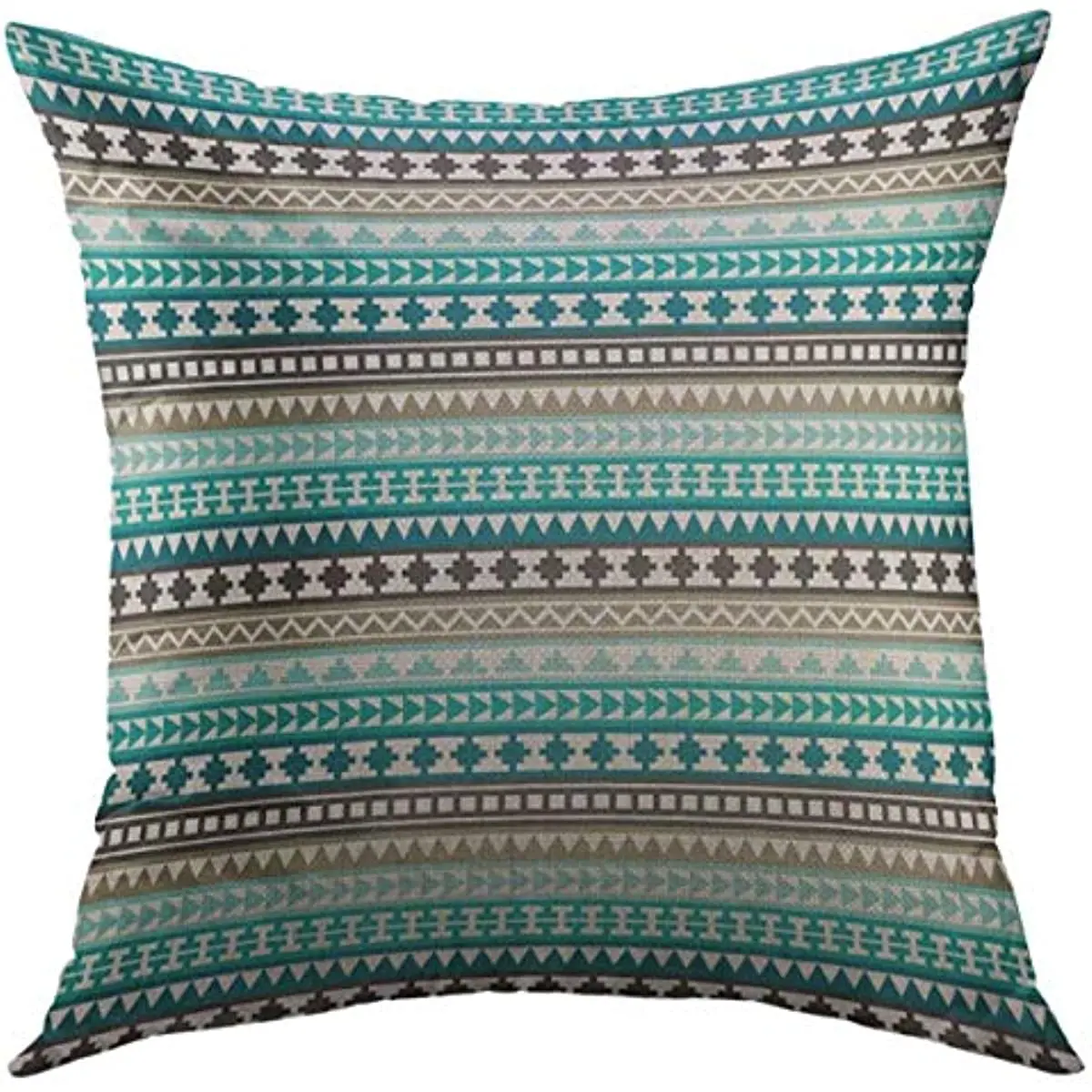

Blue Turquoise Teal Gray Tribal Decorative Throw Pillow Cover for Couch Sofa White Hipster Home Decor Pillow case