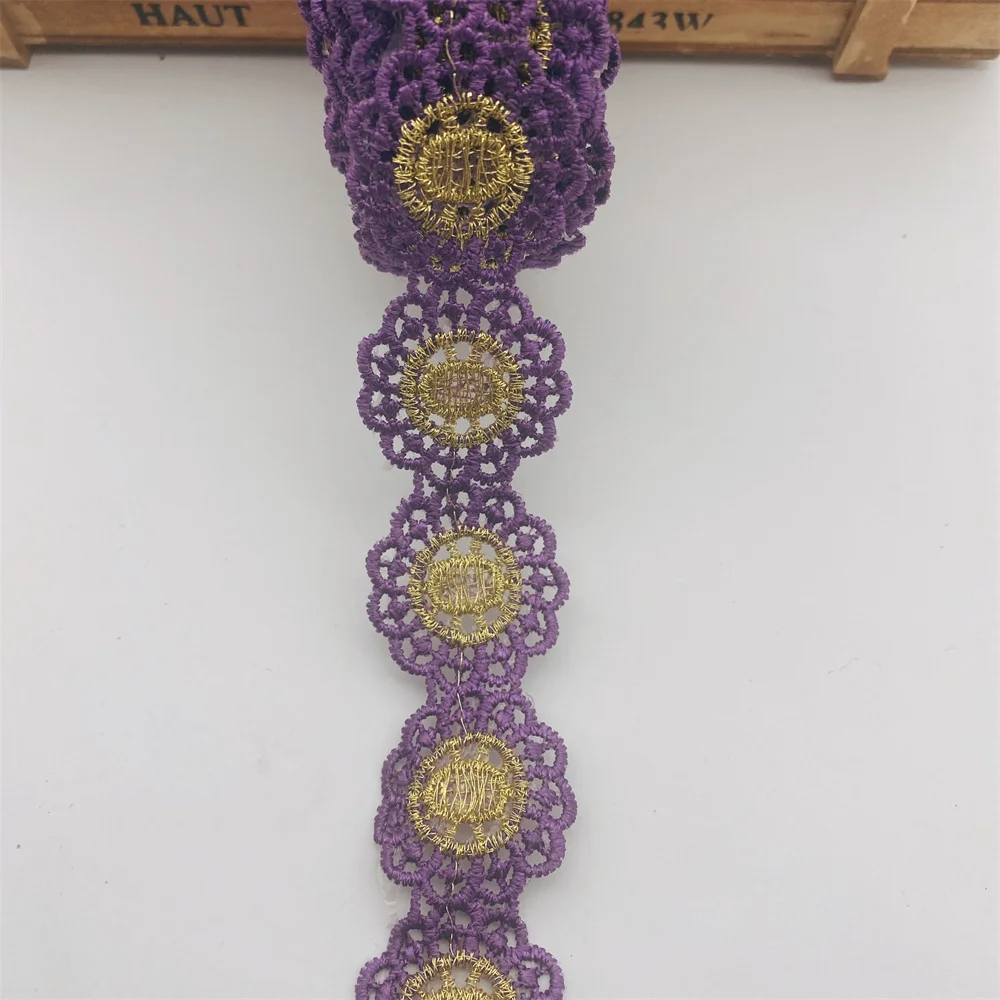 10 ярдов 15 цветов красочная африканская золотая вышитая тесьма кружевная лента