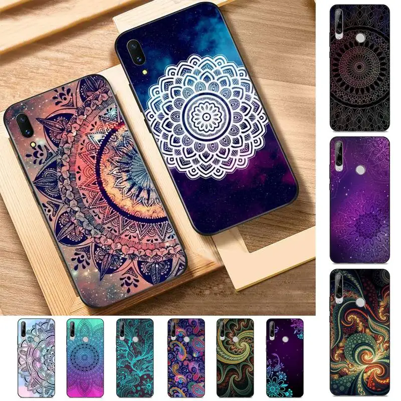 

Blue Totem Mandala Flower Phone Case for Huawei Y 6 9 7 5 8s prime 2019 2018 enjoy 7 plus
