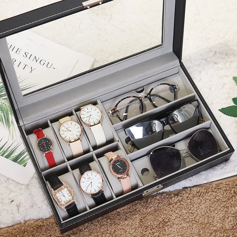 Exquisite Hot Selling Double-layer Watch Jewelry Box High-capacity Watch Glasses Storage Box Sunglasses Display Box Jewelry Box