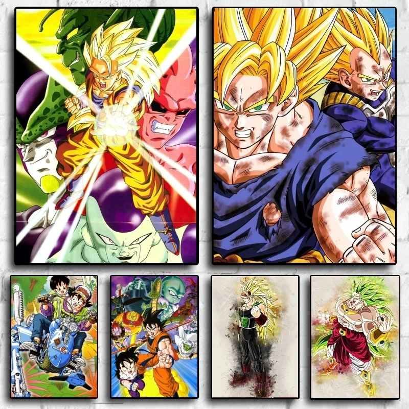 Японская Картина на холсте Классический Аниме Драконий жемчуг Гоку гохань