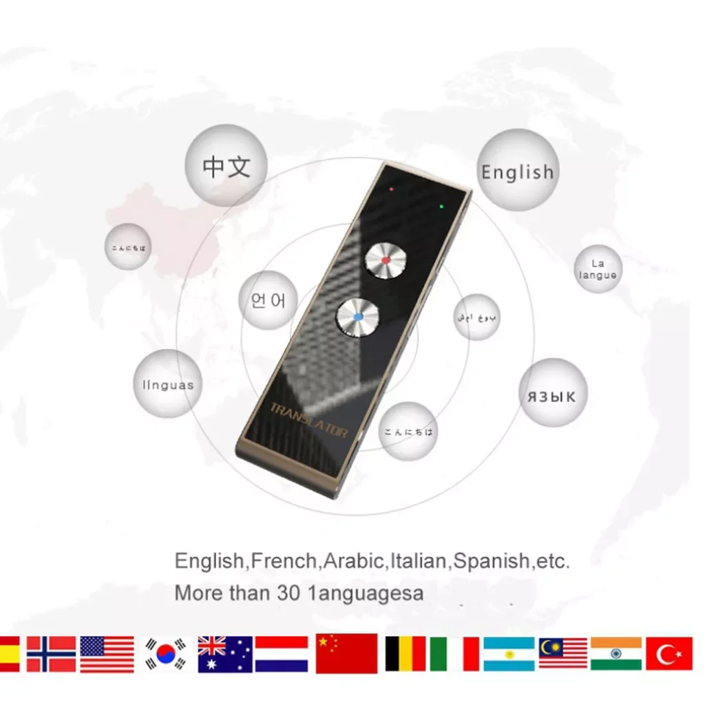 Portable T8 Smart Voice Speech Translator Two-Way Real Time 30 Multi-Language Translation For Learning Travelling Business Meet enlarge