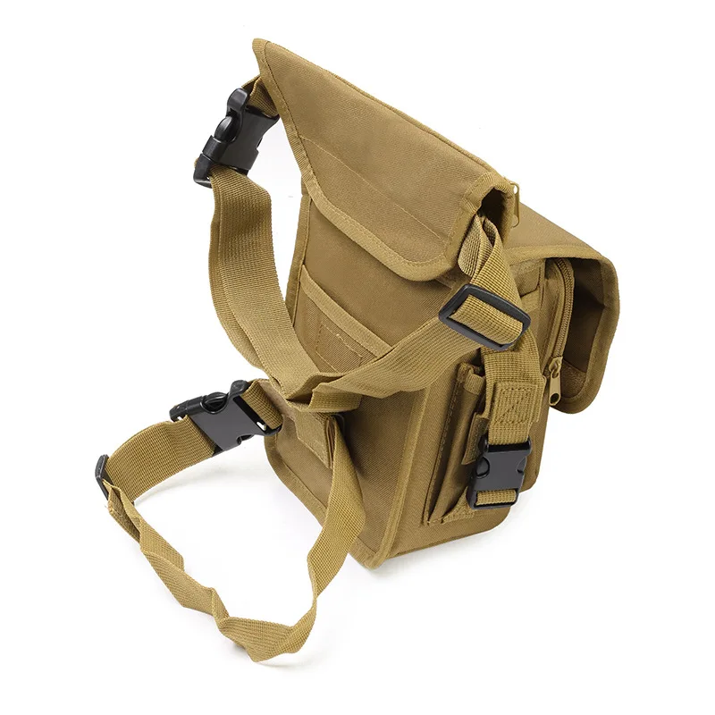 Canvas Straps Crossbody Waist Bag Men Multifunctional Waterproof Camouflage Outdoor Sports Cycling Tactical Leg Bag Hiking Bag