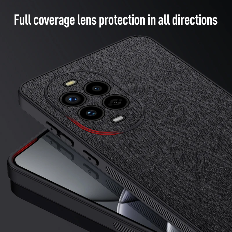 Чехол для Huawei nova 13 Pro кожаный силиконовый защитный чехол с рисунком дерева