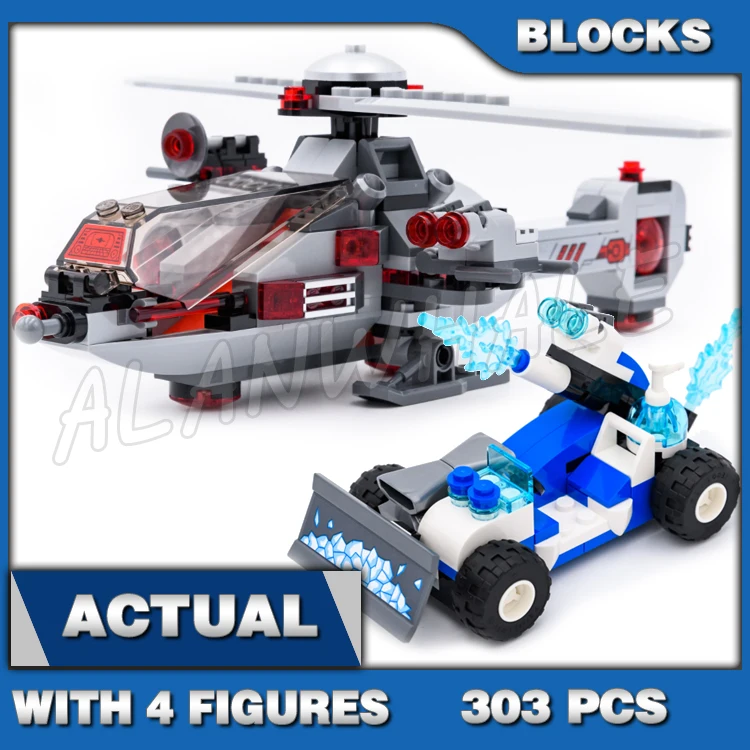 303 шт. Super Fighter Speed Force Freeze Pursuit Ice Car Copter Energy Infuser 10844 Строительные блоки игрушки