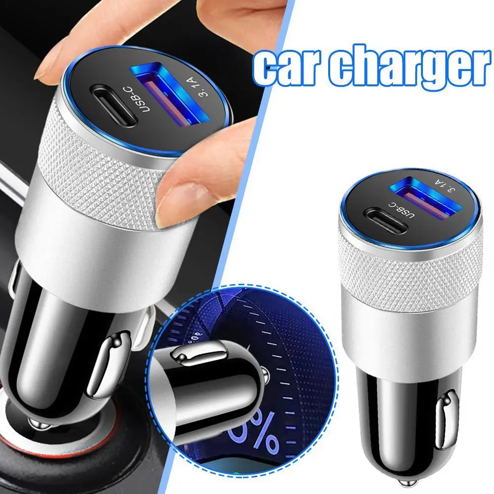 

38W PD Car Charger 3.1A USB Type C Fast Charging Car Phone Adapter for iPhone 14 13 Huawei Samsung S21 S22 Quick Charge