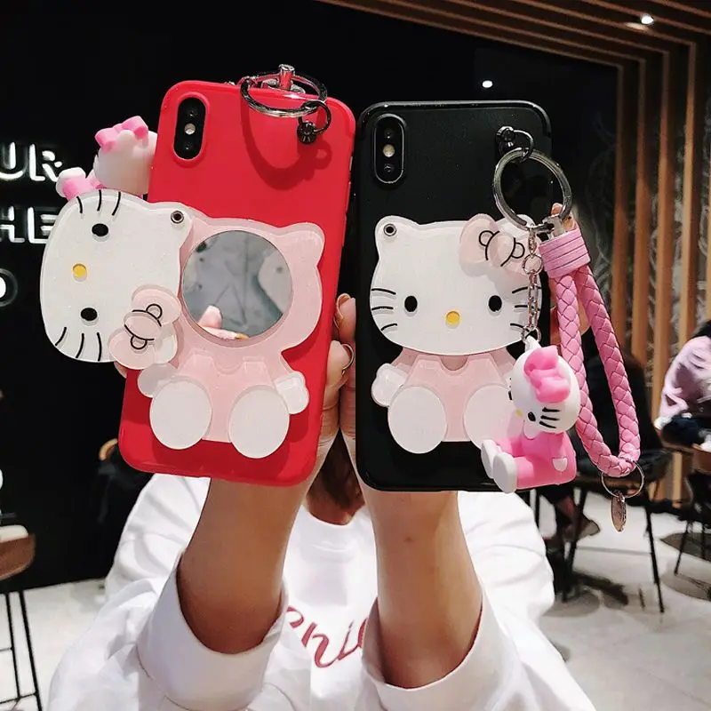 

Зеркальный чехол Sanrio Samsung с рисунком Hello Kitty S6Edge S 7 Edge 8 Plus 10 9 20 Plus C5 7Pro Note3 4 5 10Pro M30 40 A60