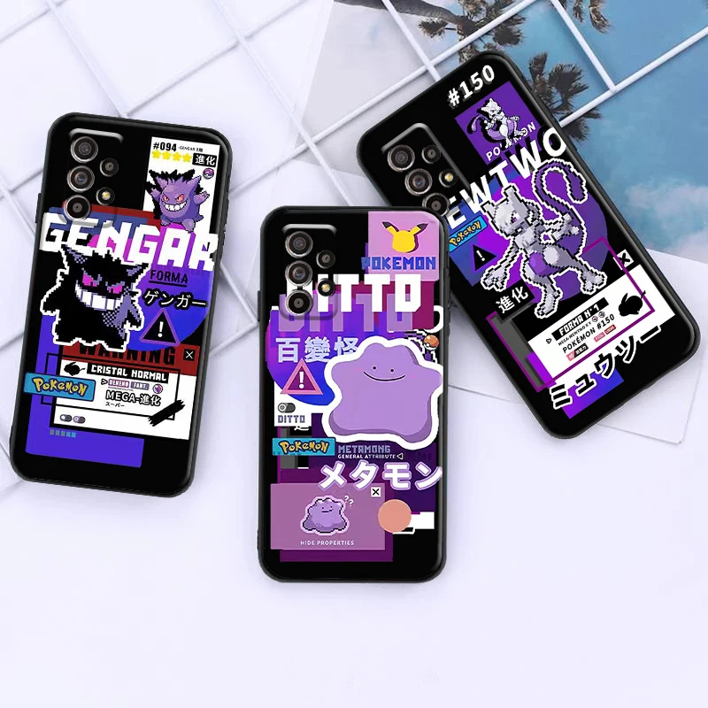 

Gengar Pokemon Pikachu For Samsung M11 M12 Phone Case Liquid Silicon Funda Back Carcasa Soft Coque