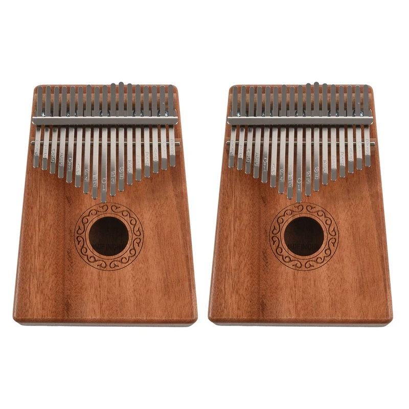 

2X 17 Keys Kalimba Thumb Piano Finger Piano Musical Toys With Tune-Hammer And Music Book