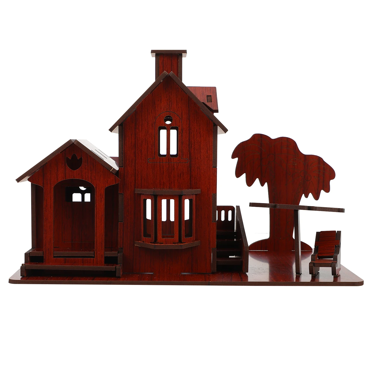 

1Pc Wooden Villa Puzzle 3D House Model Children DIY Puzzle Plaything