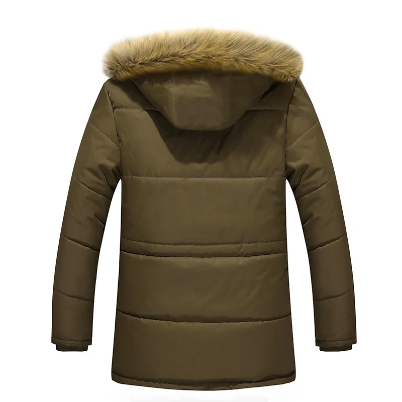 Winter Men's Cotton Parkas Large Size Jackets Raccoon Fur Collar Hooded Casual Plus Down Thickened Multi-color Fashion Warm