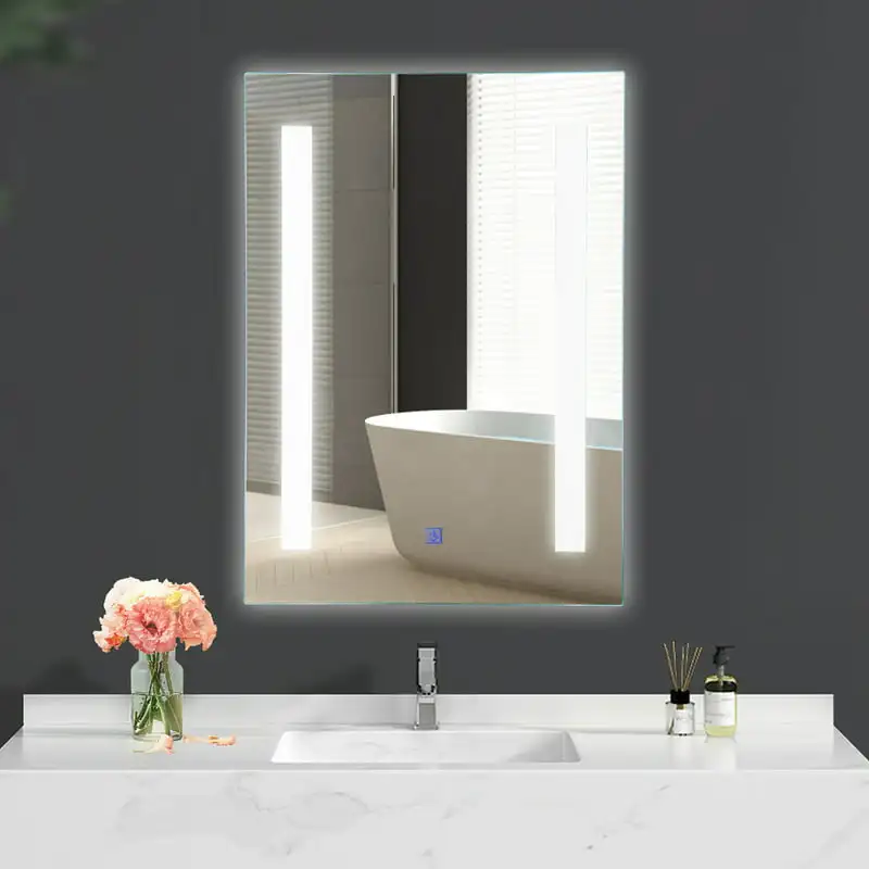 

LED Mirror Wall-mounted 3-Color Dimmable Touch Button 27.5” x 20”