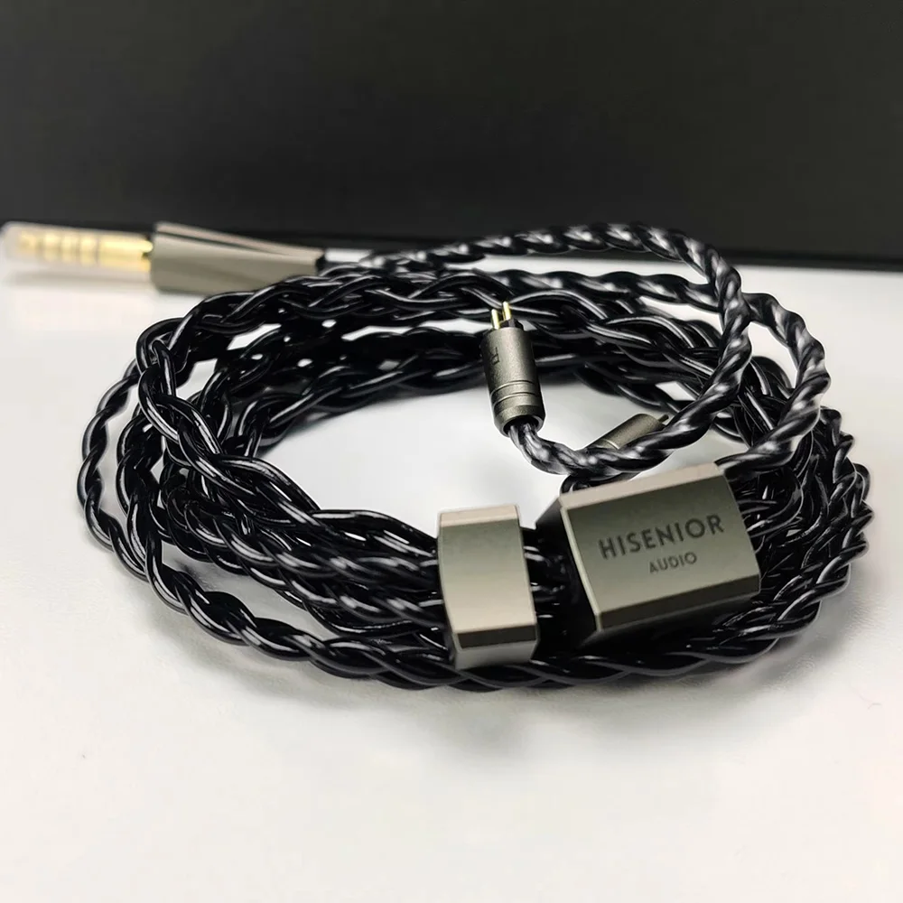 Фото Hisenior Mega7 Orca Premium 6N UP-OCC медный кабель Litz с разъемом 2Pin 0.78 мм для аудиофильских наушников HiFi, кабель для замены и модернизации IEM. №4