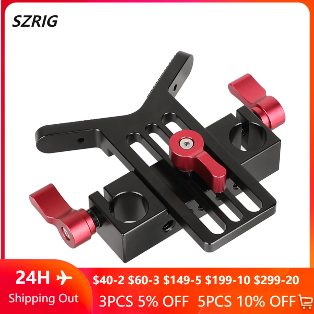 

SZRIG Pro DSLR Shoulder Mount Support Rig With Manfrotto Quick Release Plate Lens Support Tripod Mount For Canon Nikon Sony