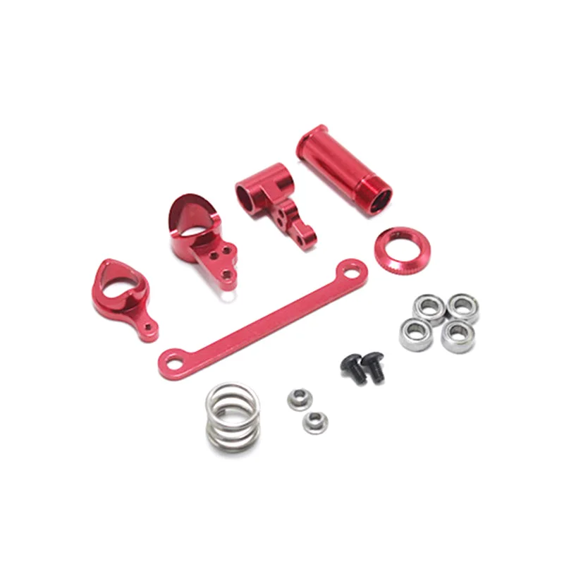 

1 Set Steering Clutch Assembly Steering Servo Saver Complete Upgrade Parts for WLtoys 144001 1/14 RC Car,Red 5 pcs