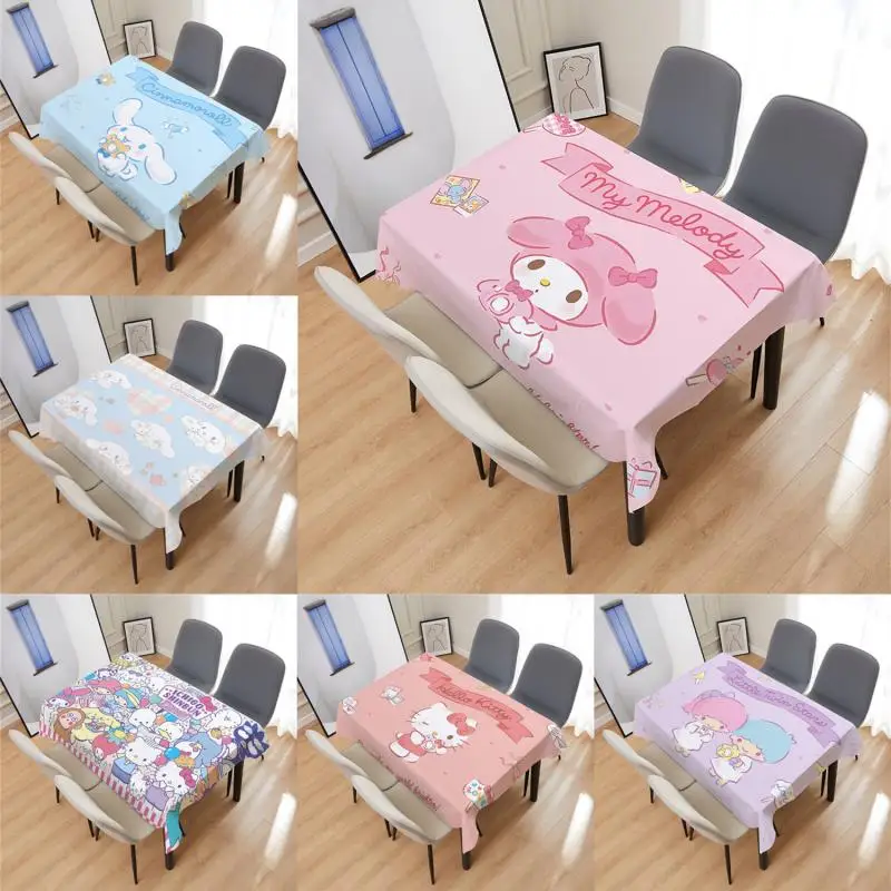 

Kawaii Cinnamoroll Kuromi Pompompurin Sanrio плюшевая мультяшная Милая домашняя хлопковая скатерть для пикника подарок для девочек