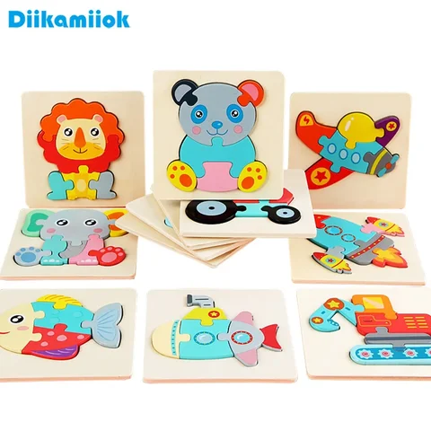 Деревянные 3D пазлы Diikamiiok для детей от 3 лет