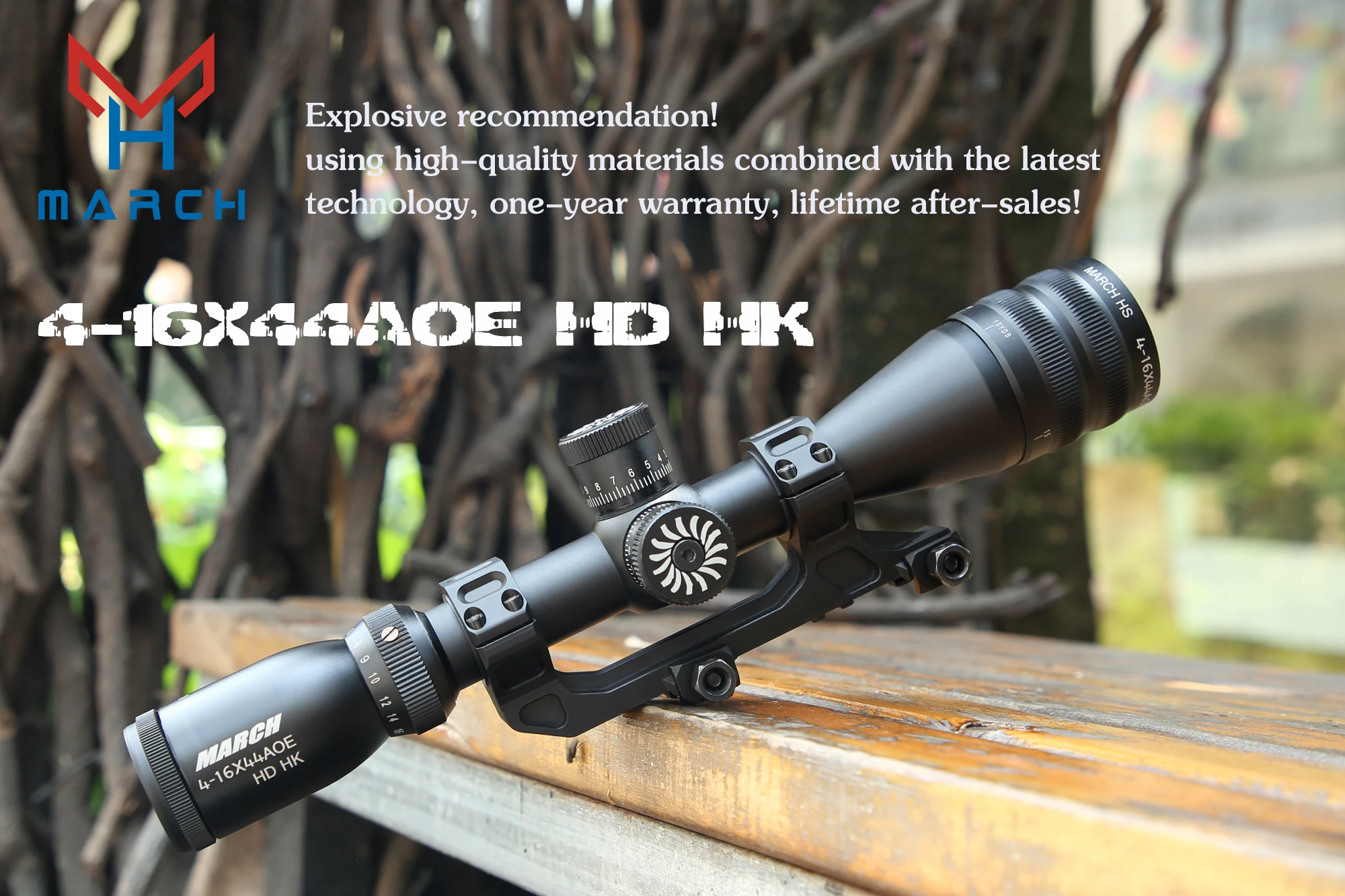 Tactical Rifle Scope MARCH HS4-16X44AOE HK Hunting Spotting Riflescope Optical Collimator Sight Caza Equipment