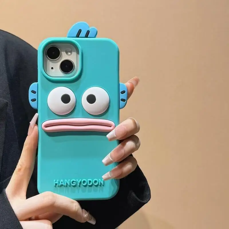 Фото Милый чехол Kawaii Hangyodon Classic Reprint для iPhone 17, 16, 15 Pro Max, 14, 13 – Мягкий 3D TPU противоударный чехол №1